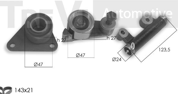 TREVI AUTOMOTIVE Zobsiksnas komplekts KD1416